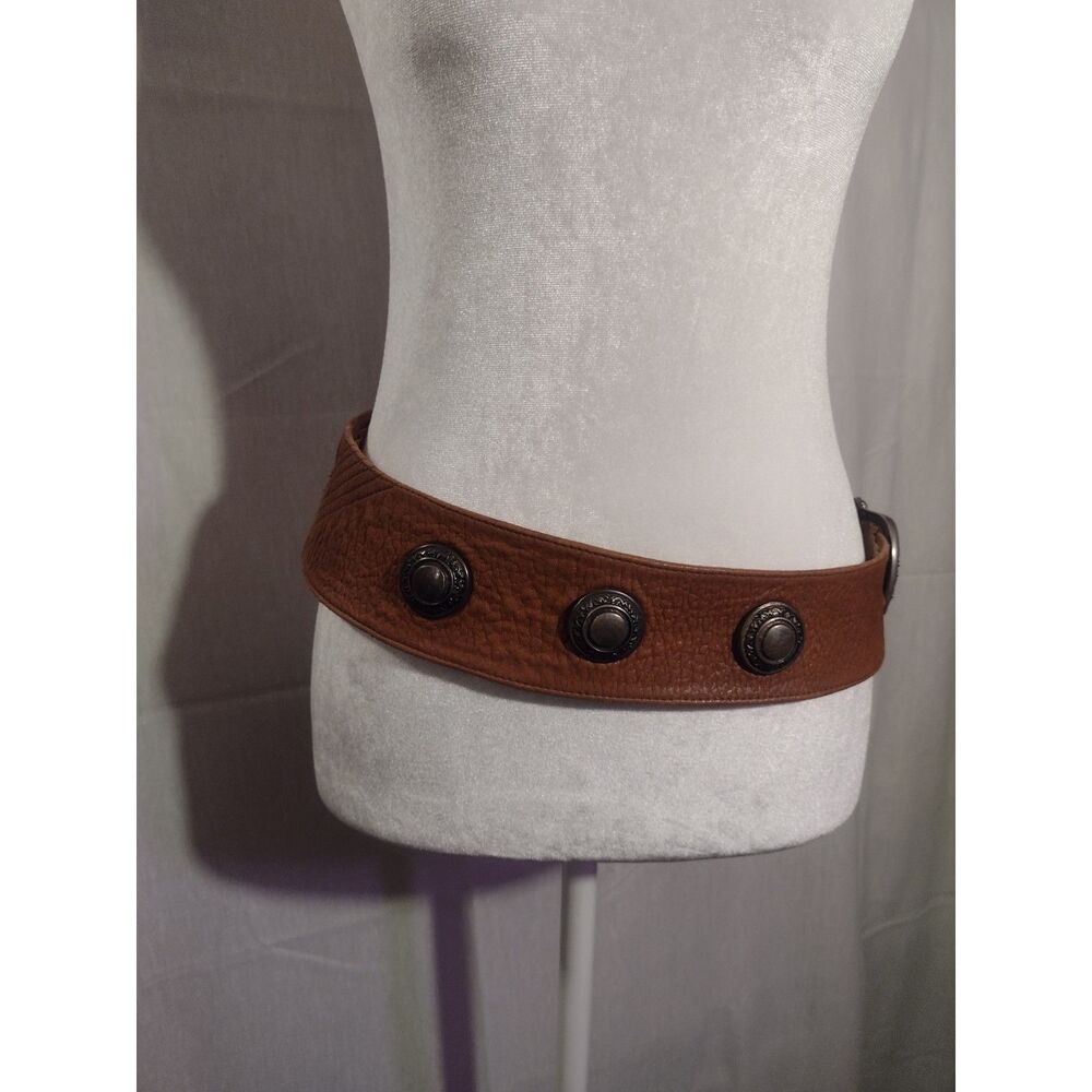 Vintage Wide Brown Concho Belt | Boho Y2K Ren Faire Fantasy